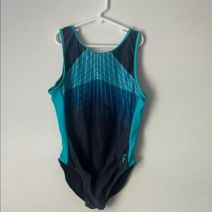 Black and Blue One Piece with Ombré Stripes